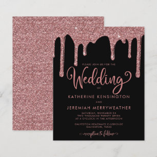 BUDGET Black Rose Gold Glitter Wedding