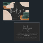 budget black, rust abstract baby shower thank you card<br><div class="desc">Budget black,  Green and terracotta abstract watercolor baby shower modern script baby shower invitation.</div>