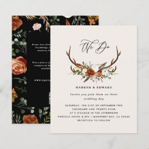 Budget black Stag terracotta floral rustic elegant