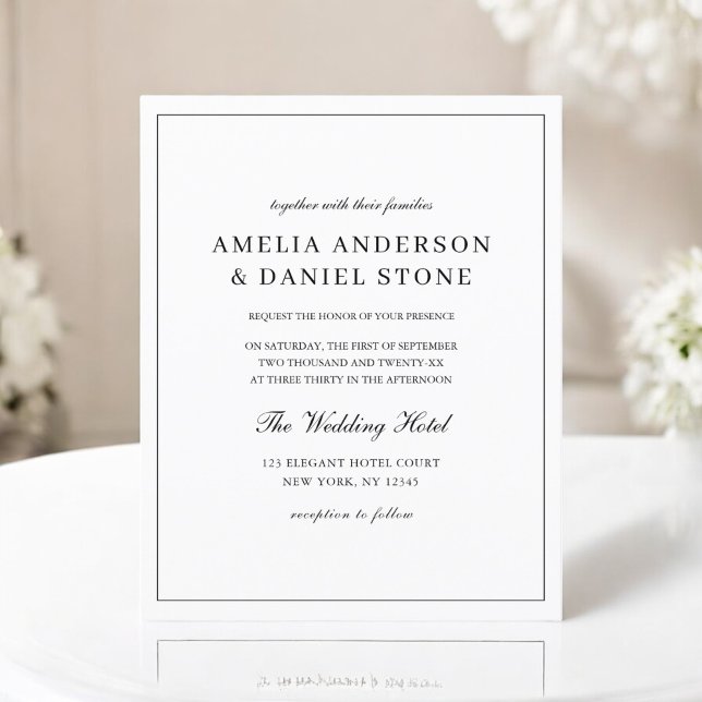 Budget Black & White Classic Wedding Invitation Flyer (Creator Uploaded)