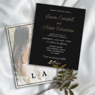 Budget Black & White Classy Wedding Invitation