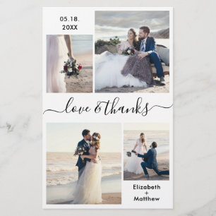 Budget Black White Collage Wedding Thank You Flyer
