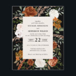 Budget black white floral wedding details invite flyer<br><div class="desc">Budget rustic watercolor floral wedding invite and details card. With beautiful rust,  terracotta,  blush pink,  black,  natural cream and sage green pampas grass eucalyptus watercolor details. This modern wedding invite is sure to set the style for your big day.</div>
