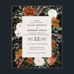 Budget black white floral wedding details invite flyer<br><div class="desc">Budget rustic watercolor floral wedding invite and details card. With beautiful rust,  terracotta,  blush pink,  black,  natural cream and sage green pampas grass eucalyptus watercolor details. This modern wedding invite is sure to set the style for your big day.</div>