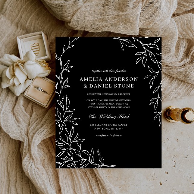 Budget Black & White Minimal Wedding Invitation (Creator Uploaded)