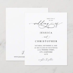 Budget Black & White Modern Calligraphy 3 Wedding