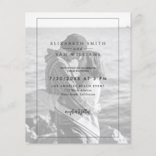 Budget Black & White Photo Elegant Wedding  Flyer