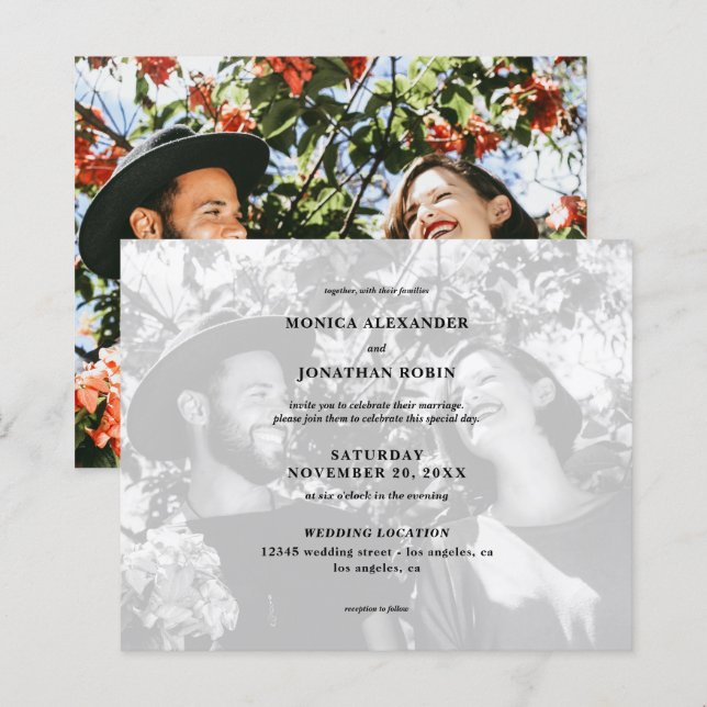 Budget Black & White Photo Landscape Wedding (Front/Back)