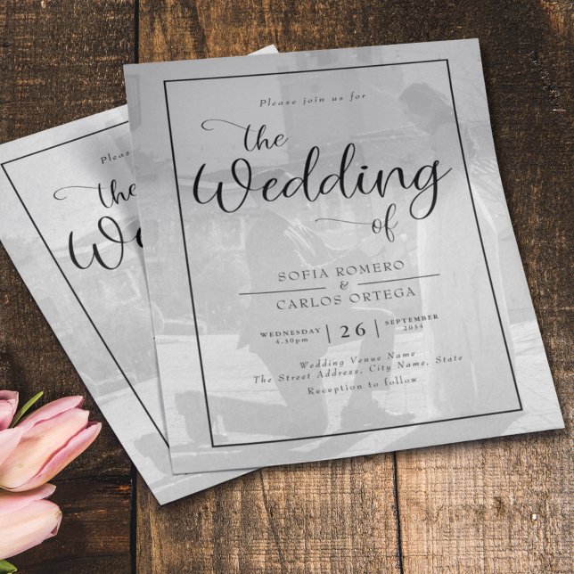 Budget Black White Photo Wedding Invitation Flyer (Creator Uploaded)