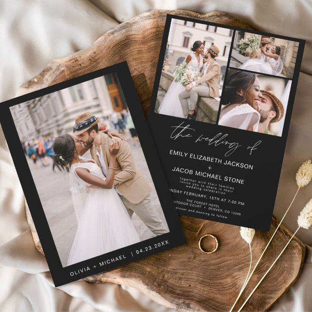 Budget Black White Photo Wedding Invitation Flyer (Creator Uploaded)