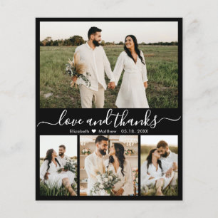 Budget Black White Photo Wedding Thank You Card