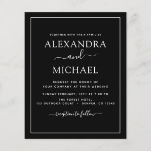 Budget Black White Wedding Modern Typography