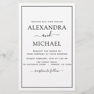 Budget Black White Wedding Modern Typography