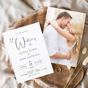 Budget Black White Wedding Photo Modern  Flyer