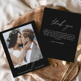 Budget Black White Wedding Thank You Photo