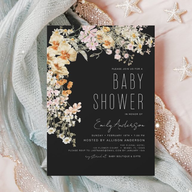 Budget Black Wildflower Boho Baby Shower (Creator Uploaded)