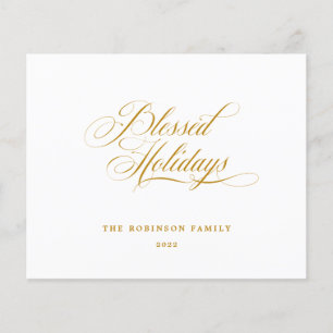 Budget Blessed Holidays Gold Script Typography