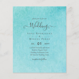 Budget BLIZZARD BLUE Watercolor Beach Wedding Flyer