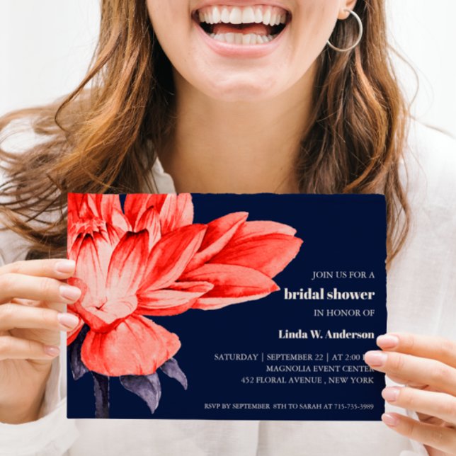 BUDGET Blooming Flower Orange Navy Bridal Shower (Creator Uploaded)