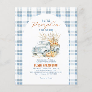BUDGET Blue A little Pumpkin Truck Boy Baby Shower
