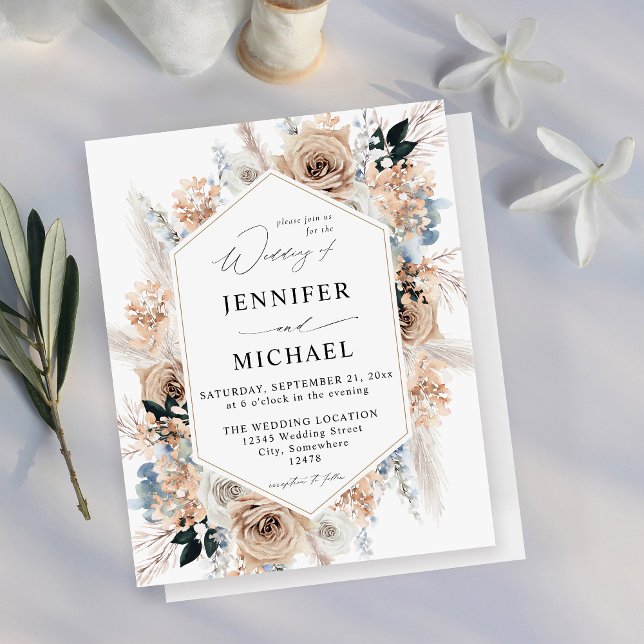 Budget Blue & Beige Boho Floral Wedding (Creator Uploaded)