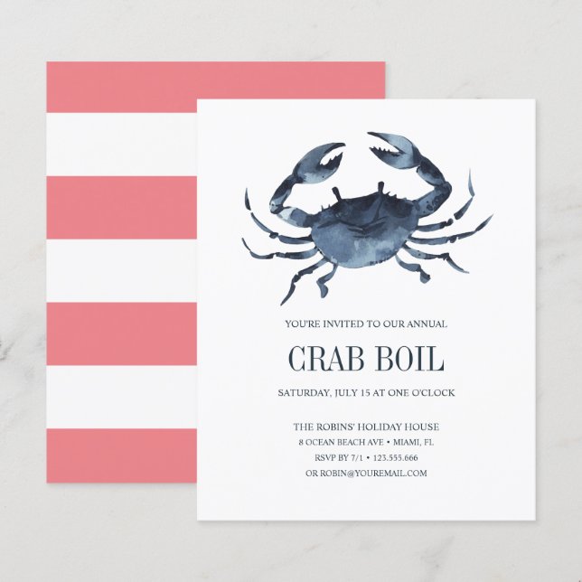 BUDGET Blue Crab Feast Seafood Boil Party (Front/Back)