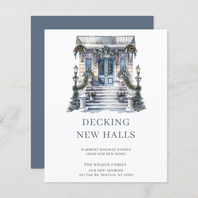 BUDGET Blue Door Decking New Halls Holiday Card (Front/Back)