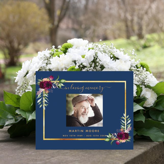 Budget blue floral burgundy thank you photo (Creator Uploaded)