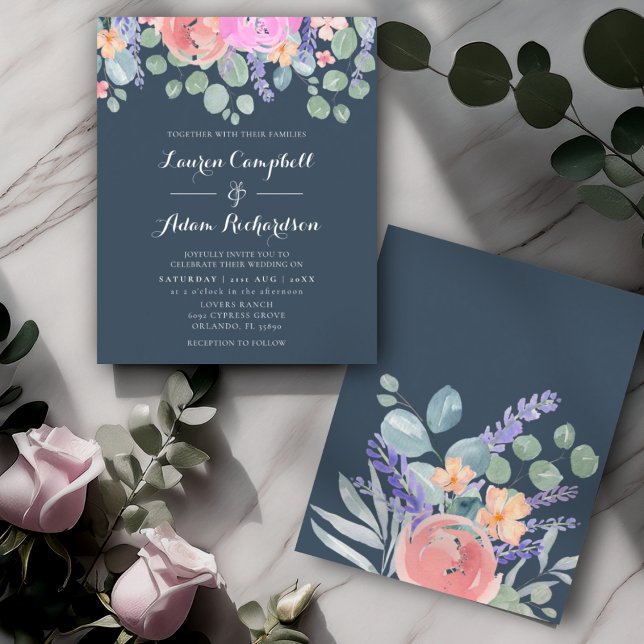 Budget Blue Floral & Eucalyptus Watercolor Wedding (Creator Uploaded)