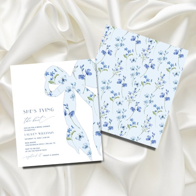 BUDGET Blue Floral She's Tying Knot Bridal Shower (Creator Uploaded)