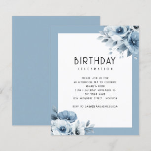 Budget Blue Florals Afternoon Tea 80th Birthday 