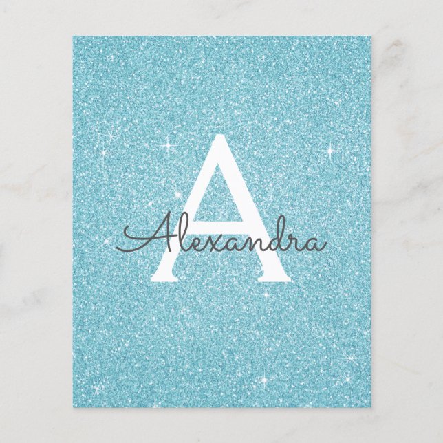 Budget Blue Glitter Sweet Sixteen Birthday (Front)