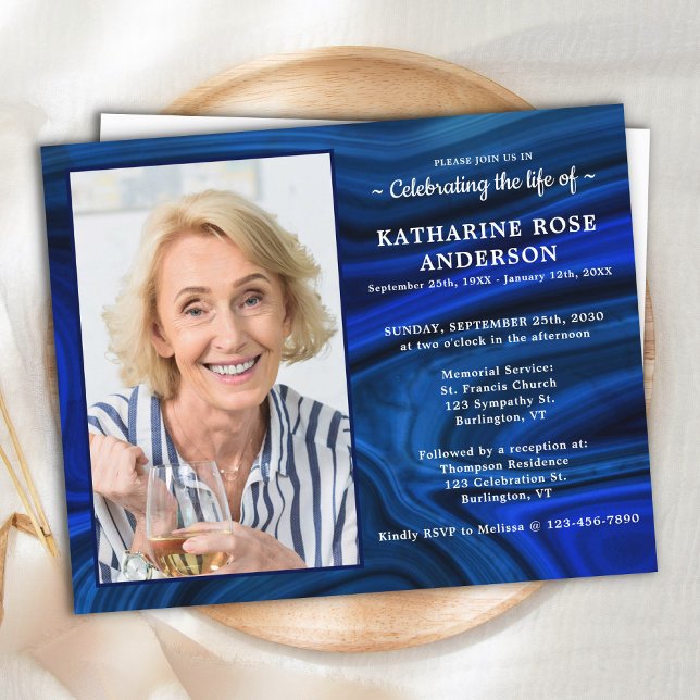 Budget Blue Marble Memorial Funeral Invitation (Creator Uploaded)