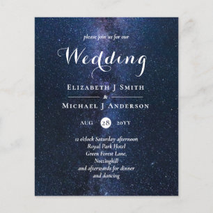 Budget Blue Night Sky Wedding Invites Modern