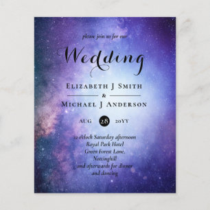 Budget Blue Night Sky Wedding Invites Modern