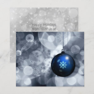 Budget Blue Ornament Business Holiday Card