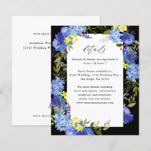 Budget Blue Purple & Yellow Floral Details - Black