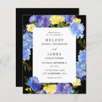 Budget Blue Purple & Yellow Floral Wedding - Black
