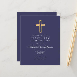 Budget Blue Religious Cross Boy First Communion
