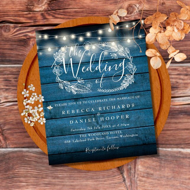 Budget Blue Rustic Wood String Light Wedding (Creator Uploaded)
