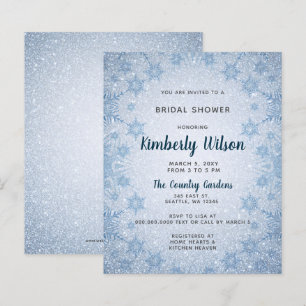 Budget Blue Snowflakes Bridal Shower Invitation