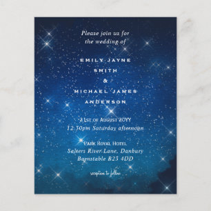 Budget Blue Starry Night Sky White Stars Wedding