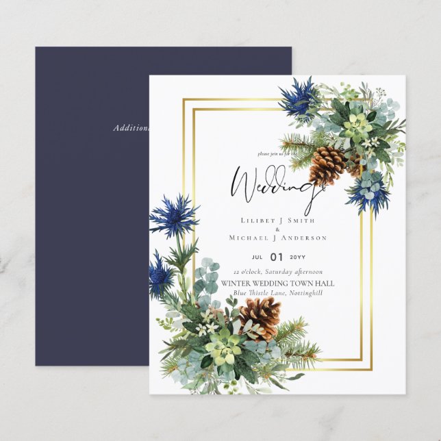 BUDGET  Blue Thistle Eucalyptus Wedding Wonderland (Front/Back)