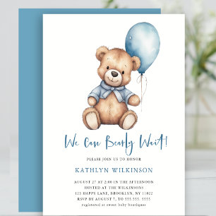 BUDGET Blue We Can Bearly Wait Boy Baby Shower