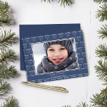Budget Blue White Menorah Pattern Hanukkah Photo<br><div class="desc">Budget Rustic Blue White Menorah Hanukkah Photo Card with a festive pattern of holiday menorahs and your custom photo. **Our BUDGET paper is smaller,  lighter,  and more delicate,  but still beautiful! Don't forget the envelopes!** If you need assistance or matching items,  please contact us at katescreationszazzle@gmail.com</div>