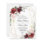 Budget Blush & Burgundy Rose Wedding Invitation