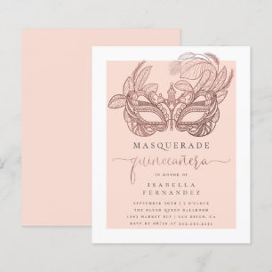 Budget Blush Gold Masquerade Quinceañera Birthday