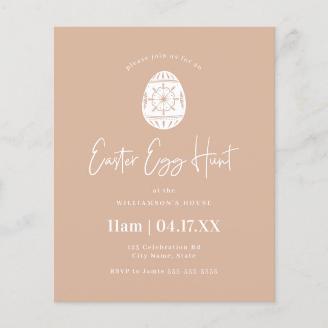 Budget Blush Pink Easter Egg Hunt Invite (Front)
