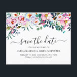 Budget Blush Pink Eucalyptus Floral Save the Date<br><div class="desc">Modern Boho Chic Blush Pink Botanical Greenery Peony Rose Floral Watercolor Spring Summer Fall Outdoor Garden Wedding Save the Date</div>