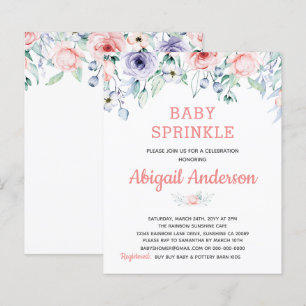 Budget Blush Pink Floral Baby Sprinkle Invitation